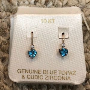 10KT Blue Topaz Earrings